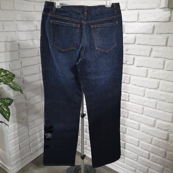Talbots Stretch Ladies Size 8 Straight Leg Dark Wash Jeans - Picture 2 of 15